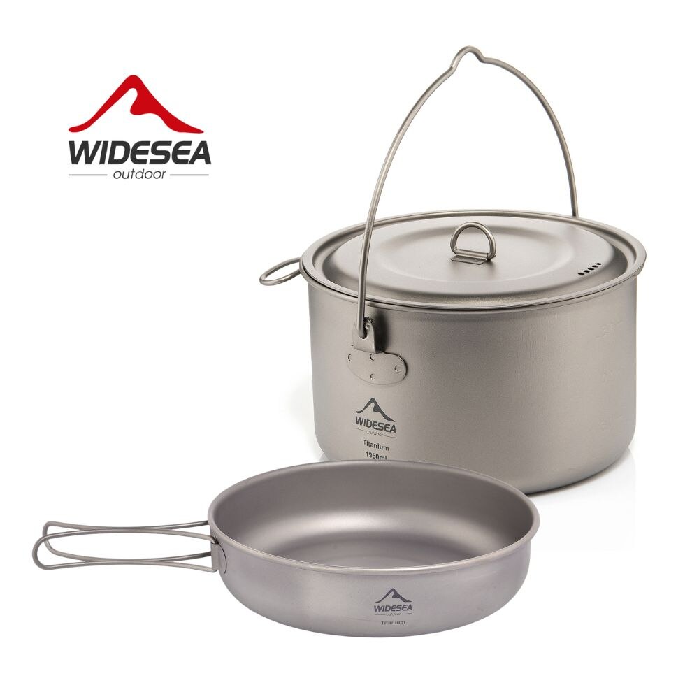 Camping Cooking Ware Set - Widesea Camping Tableware Titanium Cookware Set