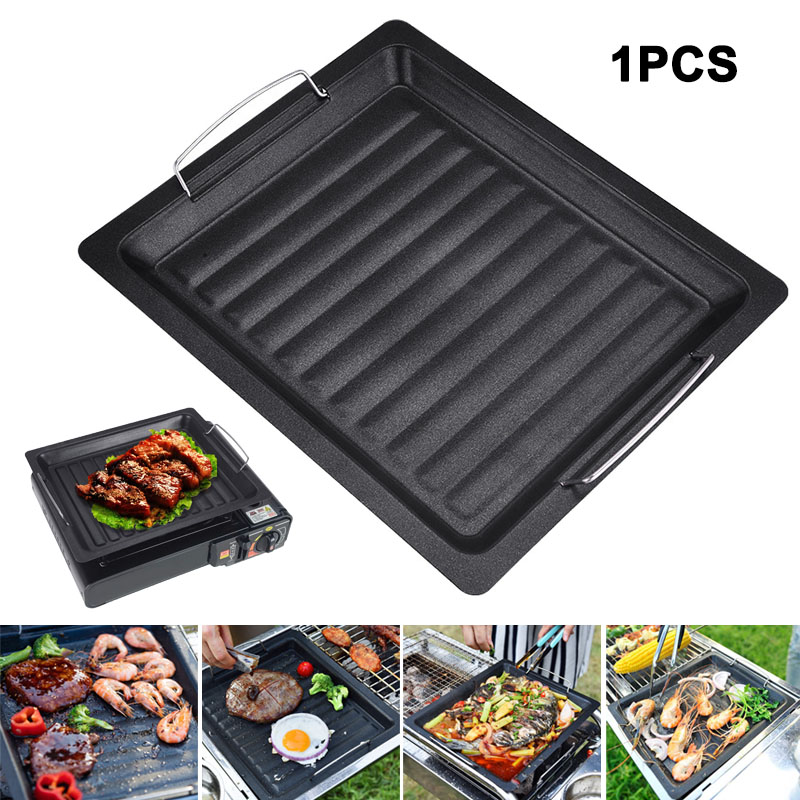 Camping Cooking Device - Outdoors Thick Square Grill Pan With