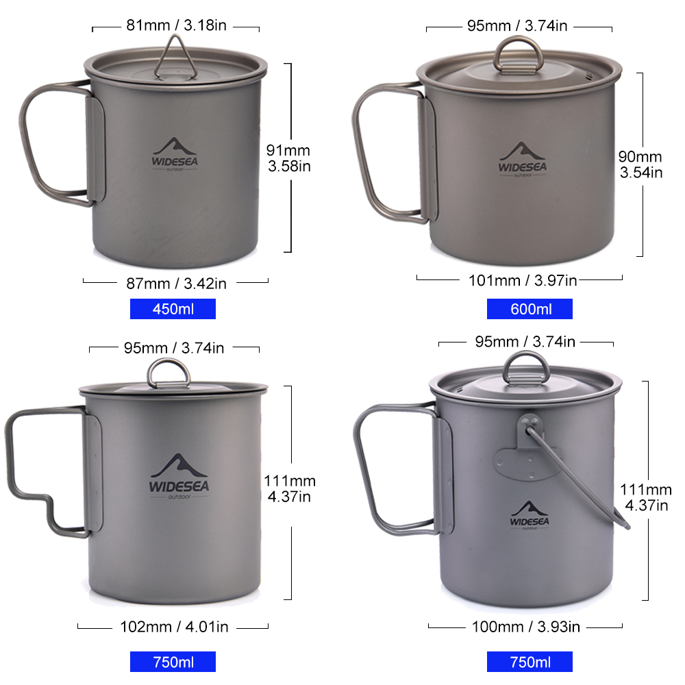 Widesea Camping Mug Titanium C - Camping Cooking Ware Set 评论和价格