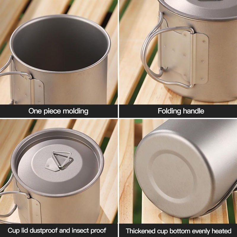 Titanium Camping Mug with Fold - Camping Cooking Ware Set 评论和价格