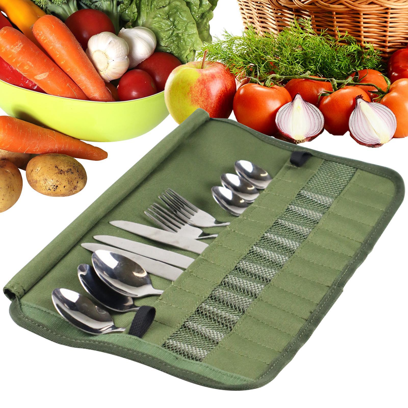 Camping Tableware Roll Bag Kit - Camping Cooking Box Set 评论和价格