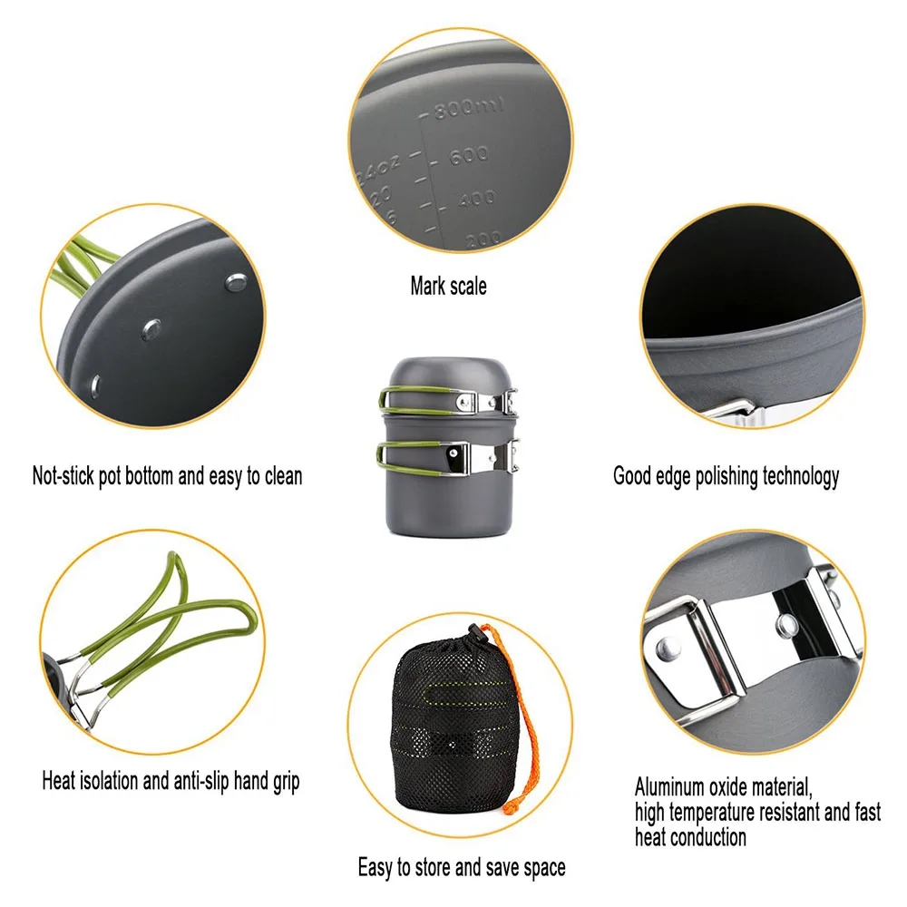 Camping Cookware Mess Kit Ultr - Camping Cooking Ware Set 评论和价格