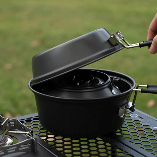 Lightweight Aluminum Alloy Cam - Camping Cooking Set With Kettle 评论和价格
