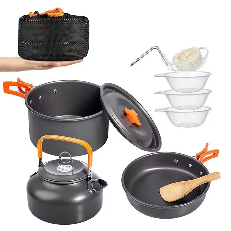 Outdoor Aluminum Alloy Camping - Camping Cooking Set With Kettle 评论和价格