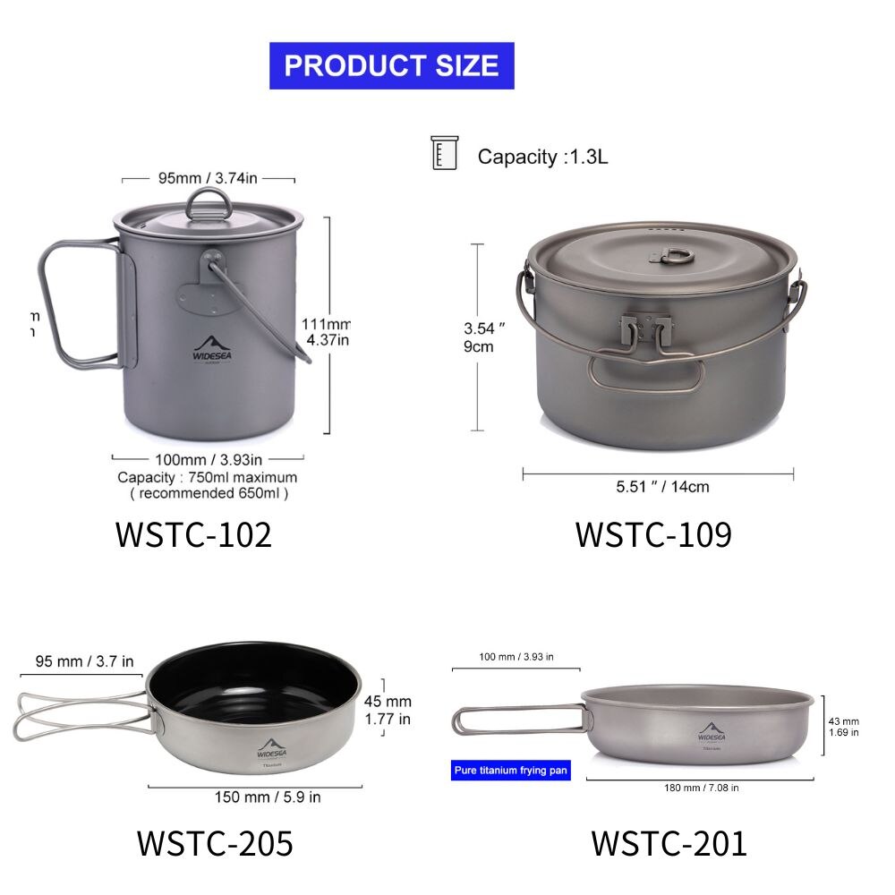 Widesea Camping Tableware Tita - Camping Cooking Ware Set 评论和价格
