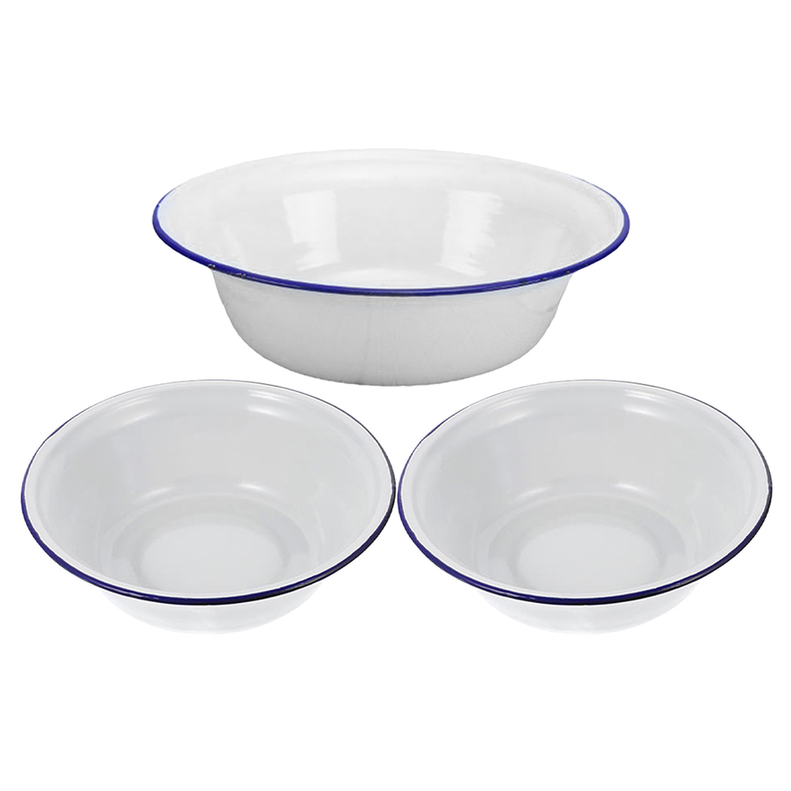 3Pcs Enamel Bowl Set Vintage S - Vintage Camping Cooking Set 评论和价格