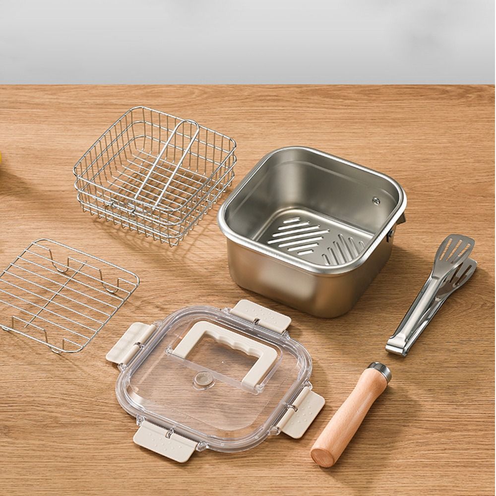 Portable Stainless Steel Fryin - Camping Cooking Ware Set 评论和价格
