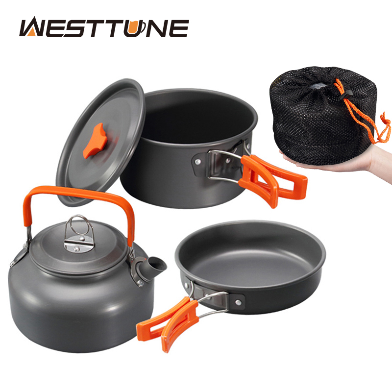 WESTTUNE Camping Cookware Kit  - Camping Cooking Set With Kettle 评论和价格