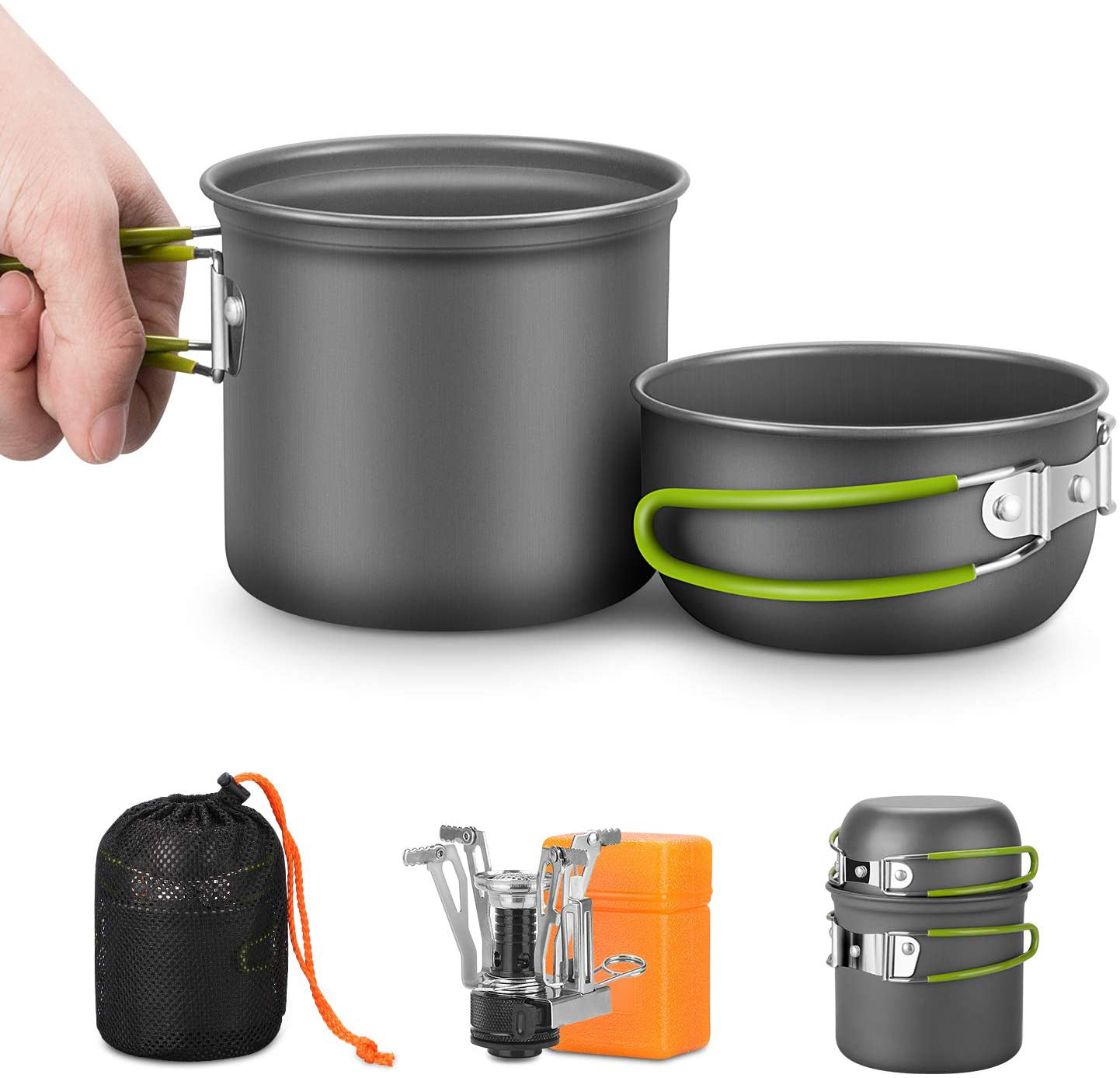 Camping Cookware Kit with Stov - Camping Cooking Box Set 评论和价格