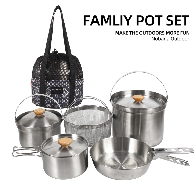NOBANA Newest Outdoor Stainles - Camping Cooking Ware Set 评论和价格