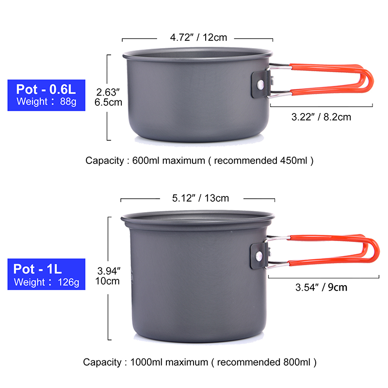 Widesea Camping Cookware Set O - Camping Cooking Knife Set 评论和价格