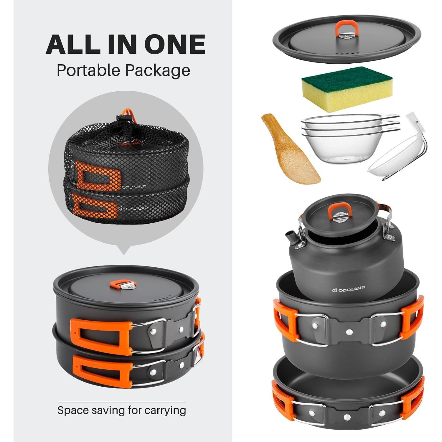 Odoland 10pcs Camping Cookware - Camping Cooking Ware Set 评论和价格