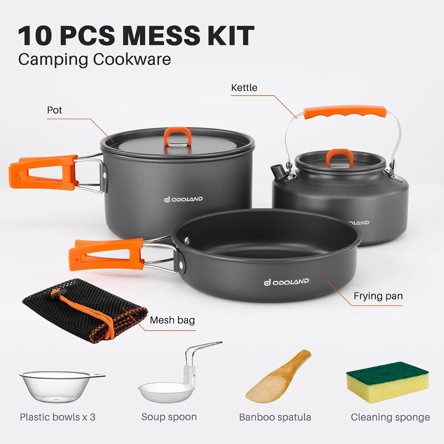 Odoland 10pcs Camping Cookware - Camping Cooking Ware Set 评论和价格
