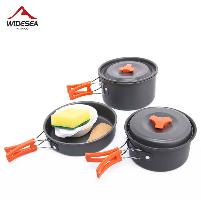 Widesea Camping Outdoor Cookwa - Camping Cooking Set With Kettle 评论和价格