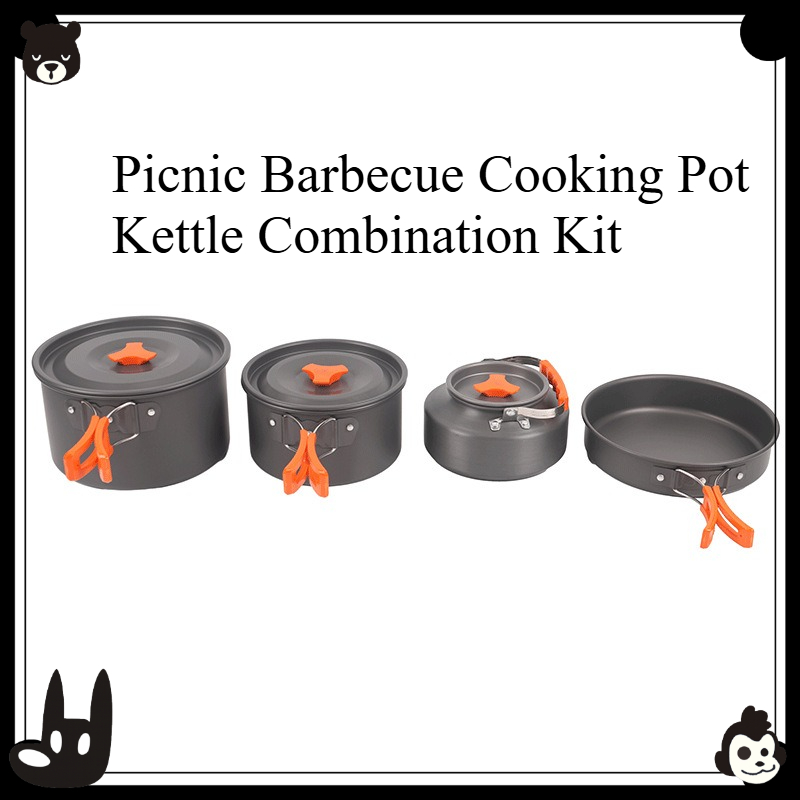 Portable Outdoor Cookware Set  - Camping Cooking Set With Kettle 评论和价格