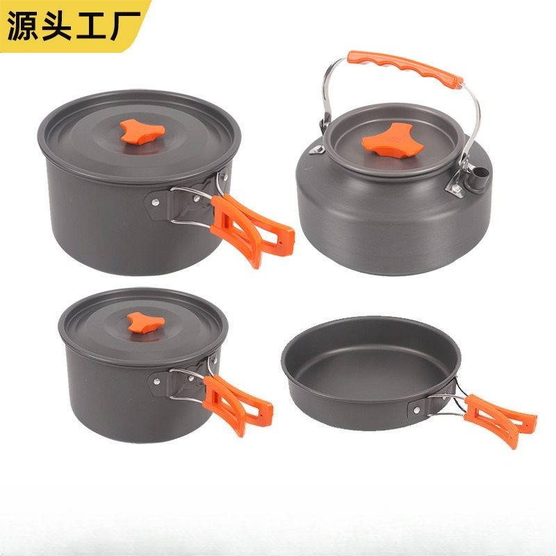Portable Outdoor Cookware Set  - Camping Cooking Set With Kettle 评论和价格