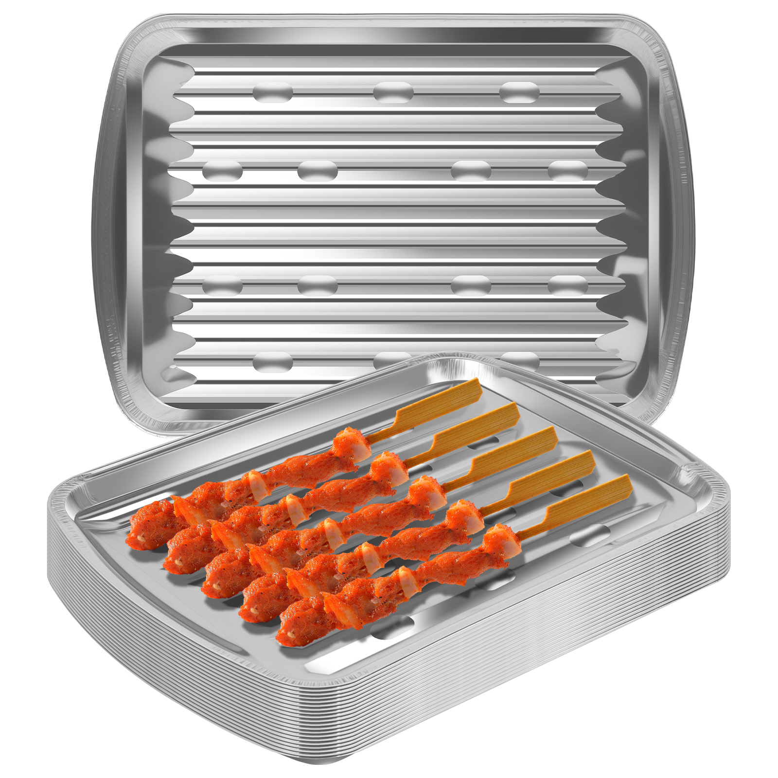 Aluminum Foil Trays Non-Stick  - Camping Cooking Bbq 评论和价格
