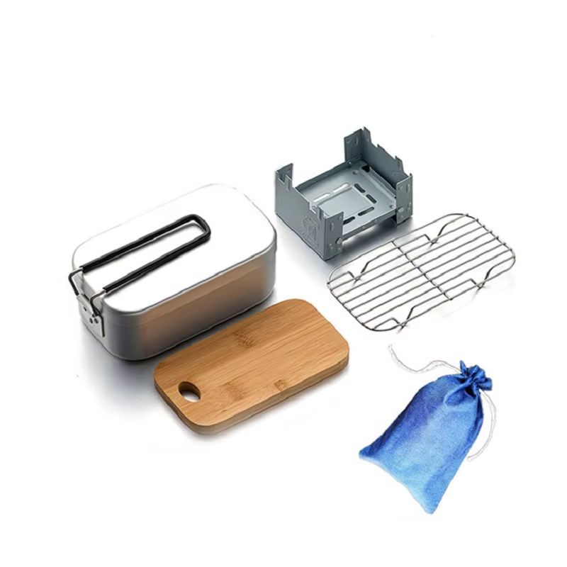 Outdoor Aluminium Mess Kit, St - Camping Cooking Box Set 评论和价格