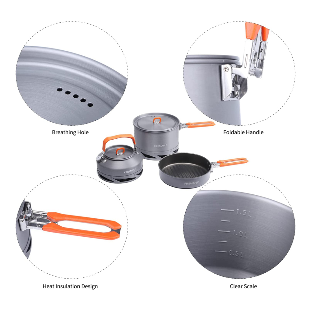 Fire Maple Camping Cookware Ut - Camping Cooking Set With Kettle 评论和价格