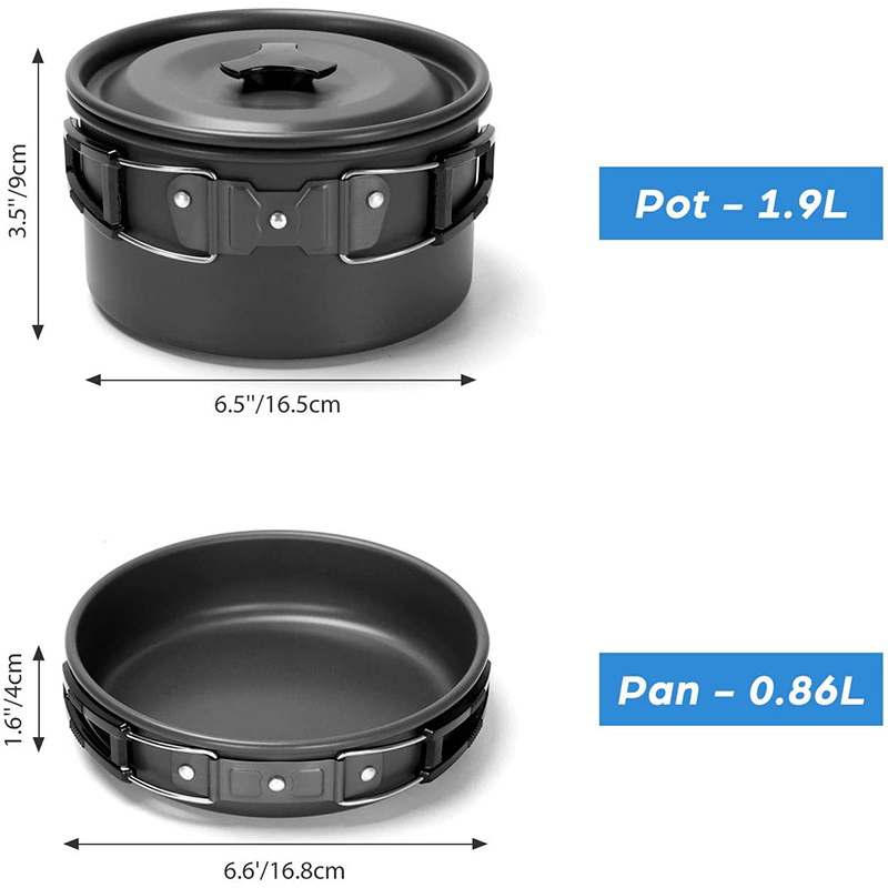 1 Set Outdoor Pot Pan Camping  - Camping Cooking Set With Kettle 评论和价格
