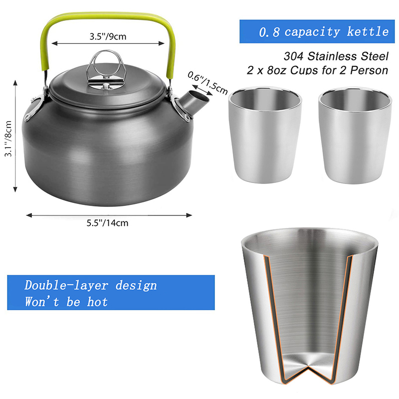 1 Set Outdoor Pot Pan Camping  - Camping Cooking Set With Kettle 评论和价格