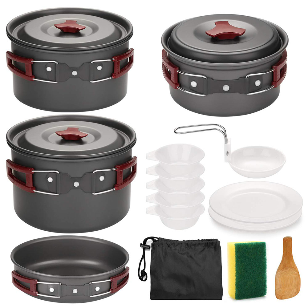 Outdoor Camping Cookware Kit N - Camping Cooking Ware Set 评论和价格