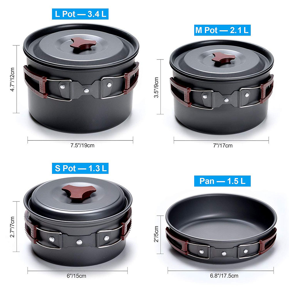 Outdoor Camping Cookware Kit N - Camping Cooking Ware Set 评论和价格
