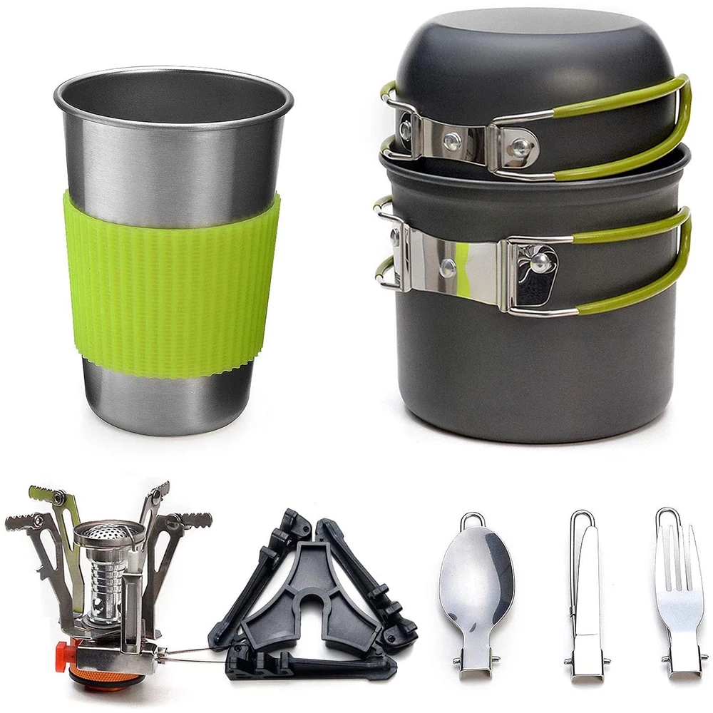 Camping Cookware Kit with Stov - Camping Cooking Ware Set 评论和价格