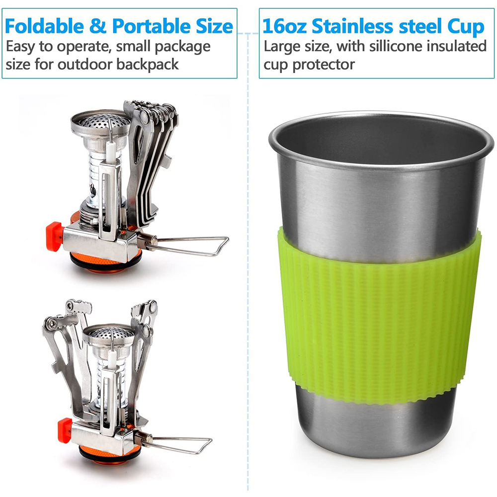 Camping Cookware Kit with Stov - Camping Cooking Ware Set 评论和价格
